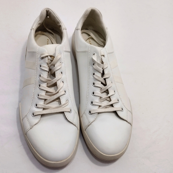 Zara Mens Classic White Faux Leather Sneakers - Picture 8 of 12